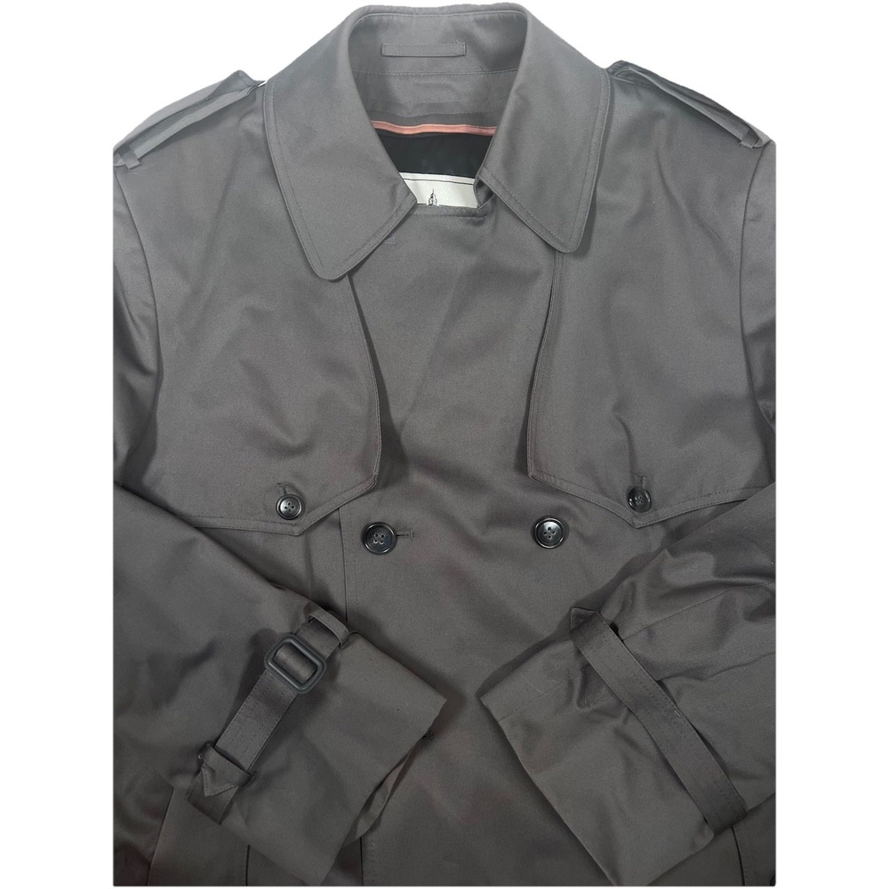 TOWNE London Fog Trench Coat Mens 40 Short 40S Double Breasted Zip Out Lining